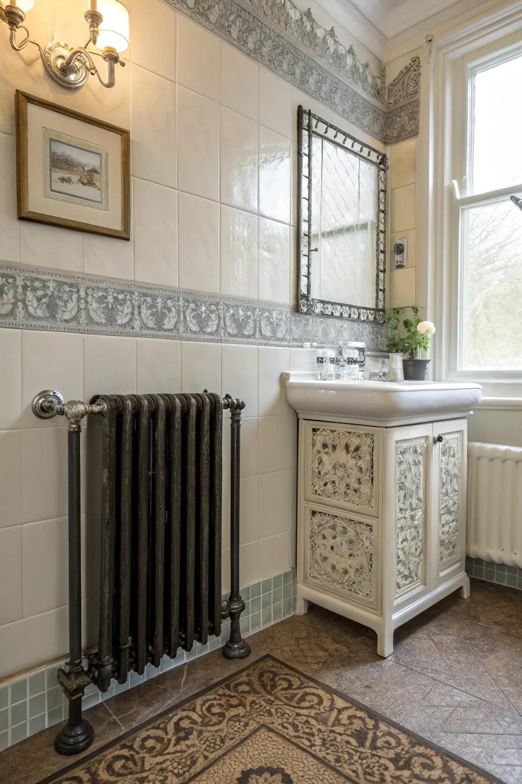 A graceful heater unites utility with style.
