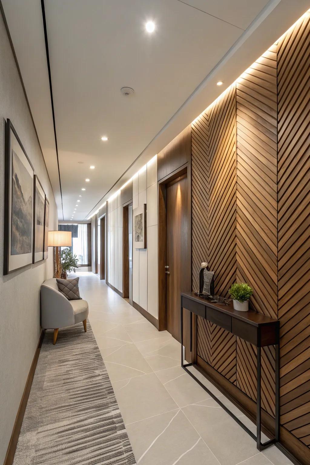 Create a chic statement with a contemporary twist on timber panel walls.