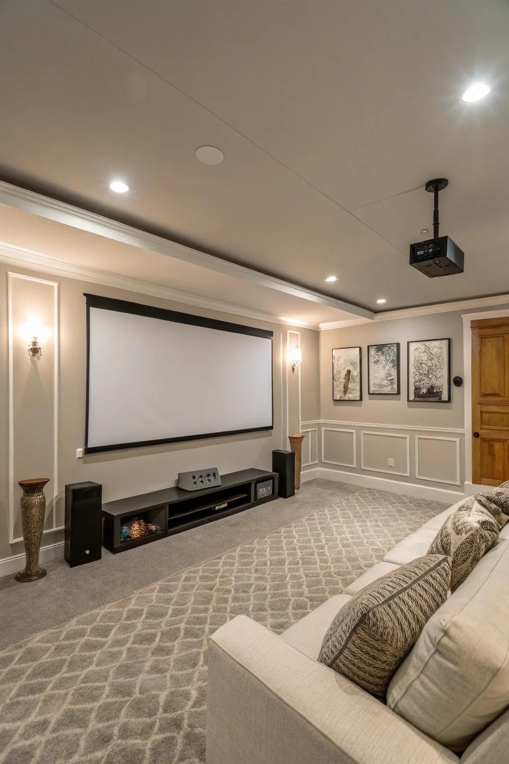 A descending screen maximizes space and functionality.