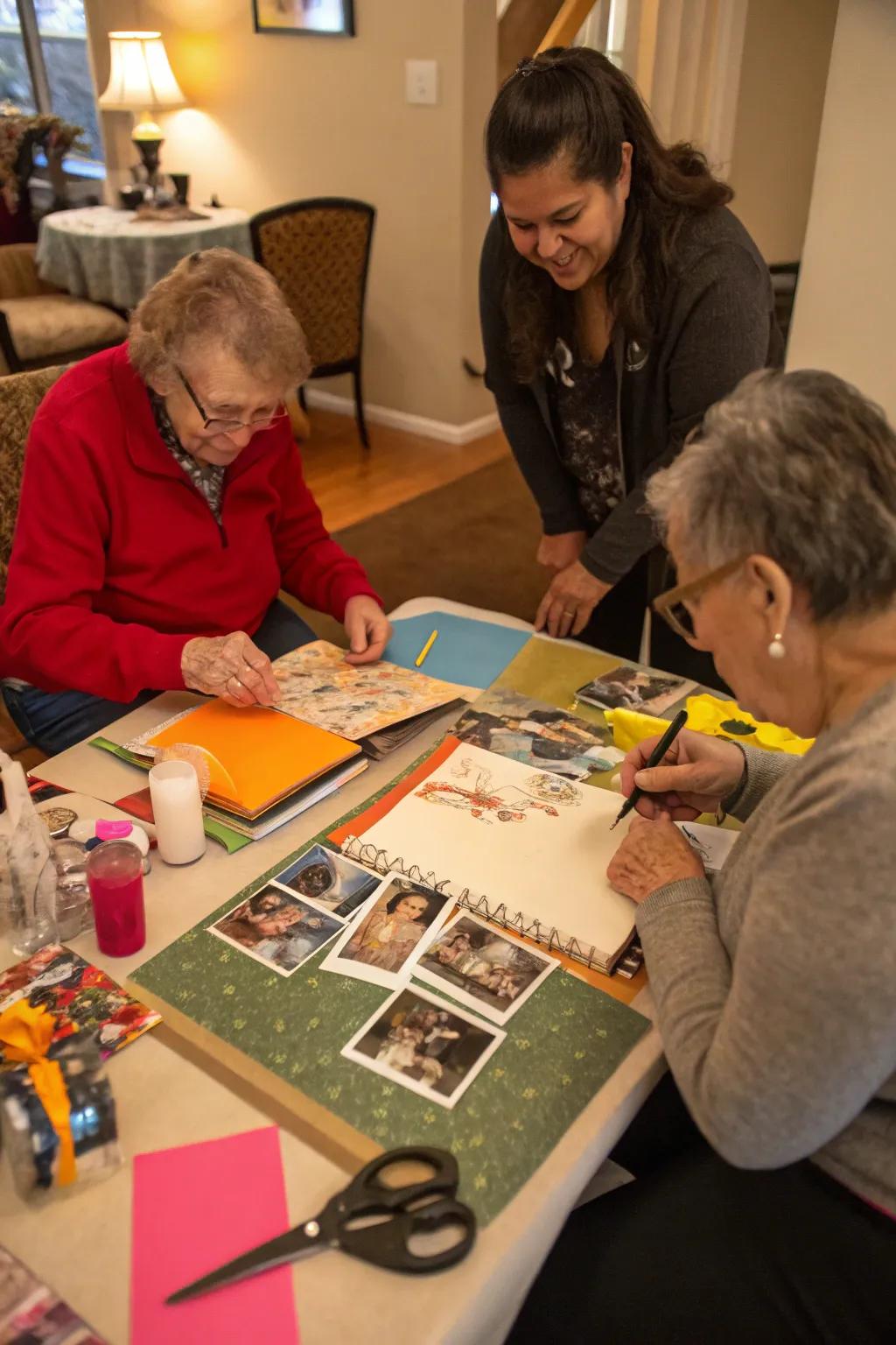 Constructing a reminiscence album filled with cherished moments.