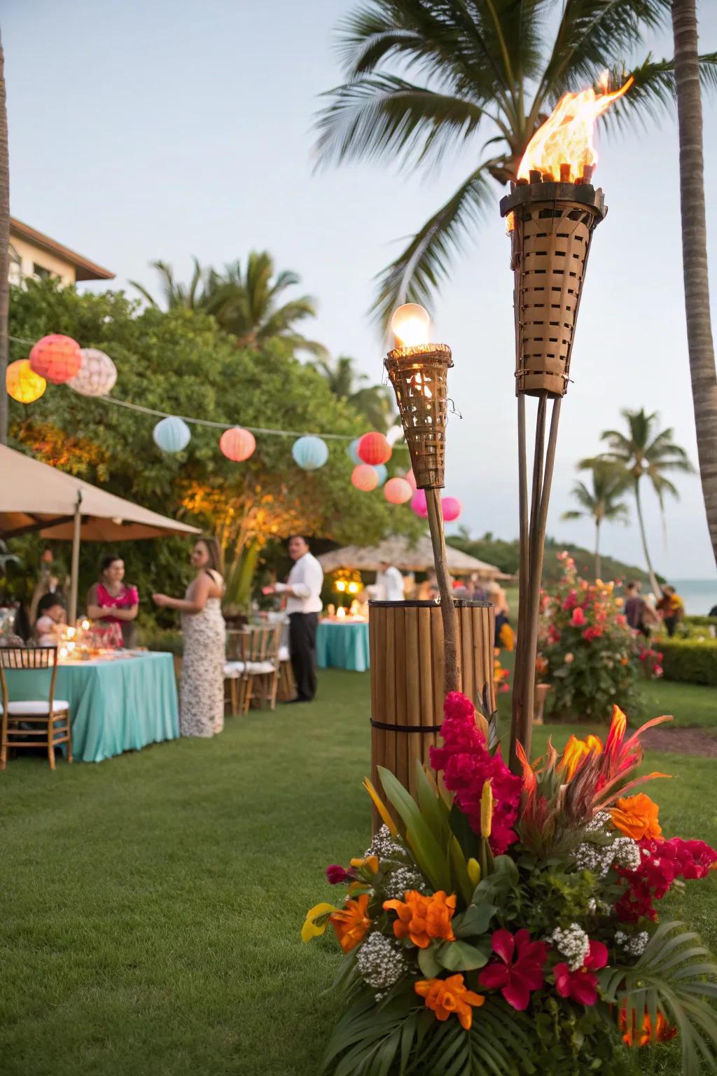 A tropical paradise theme brings color and excitement to the event.