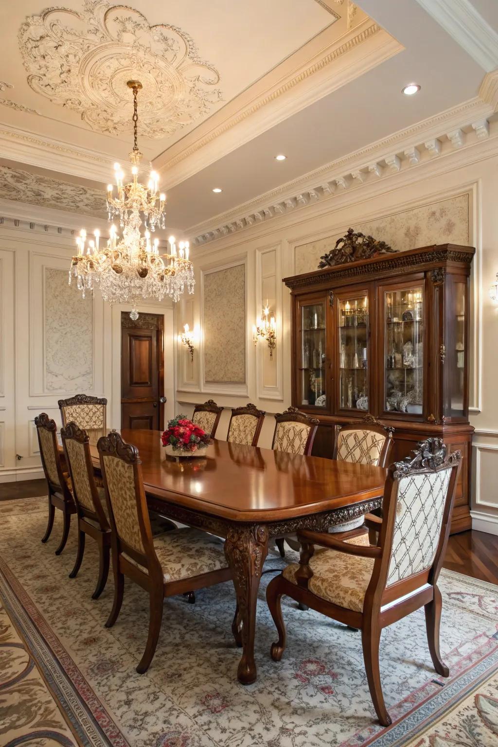 Deep red-brown paint adds classic beauty to your table.
