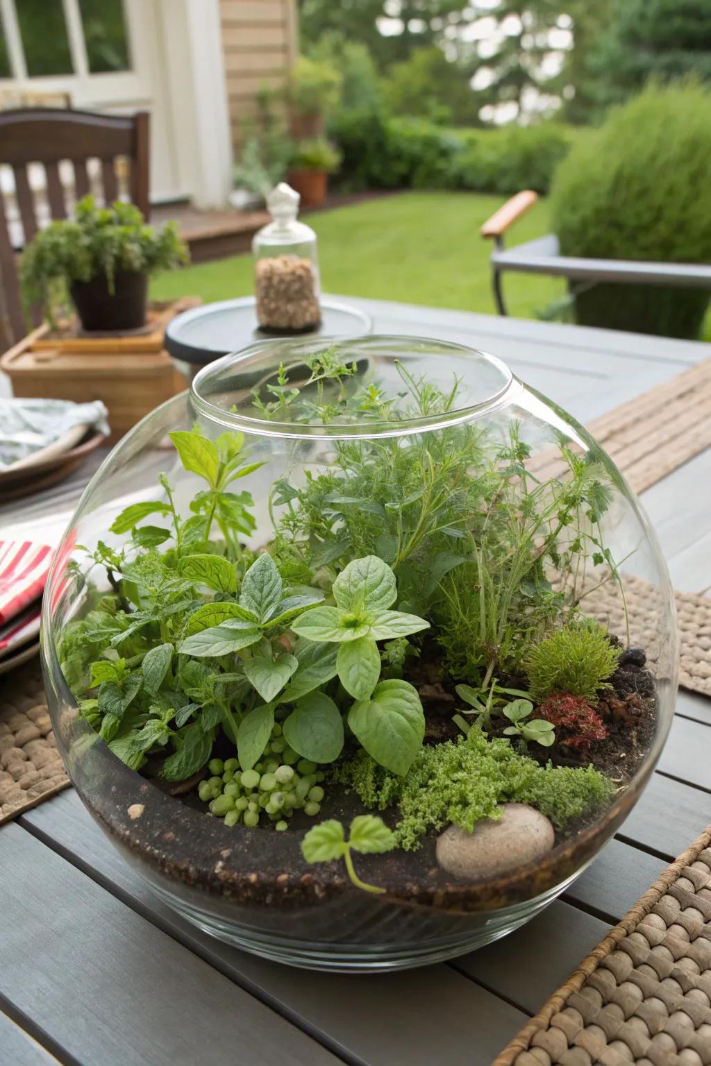 Herb miniature garden for captivating allure.