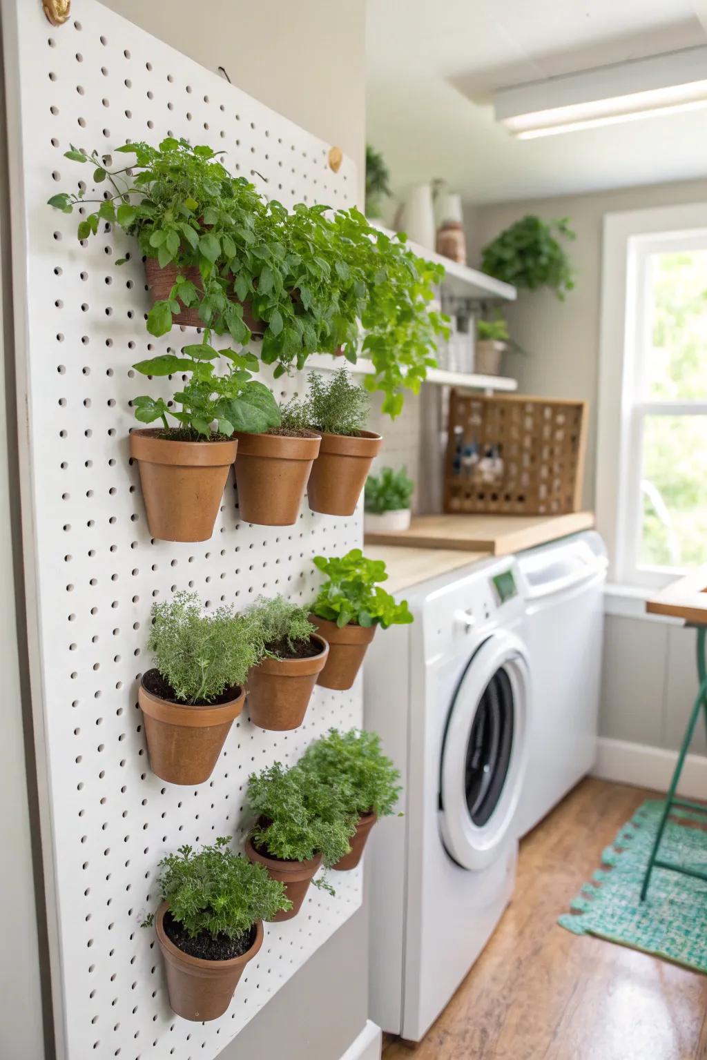 Bring freshness with a panel mini herb garden.