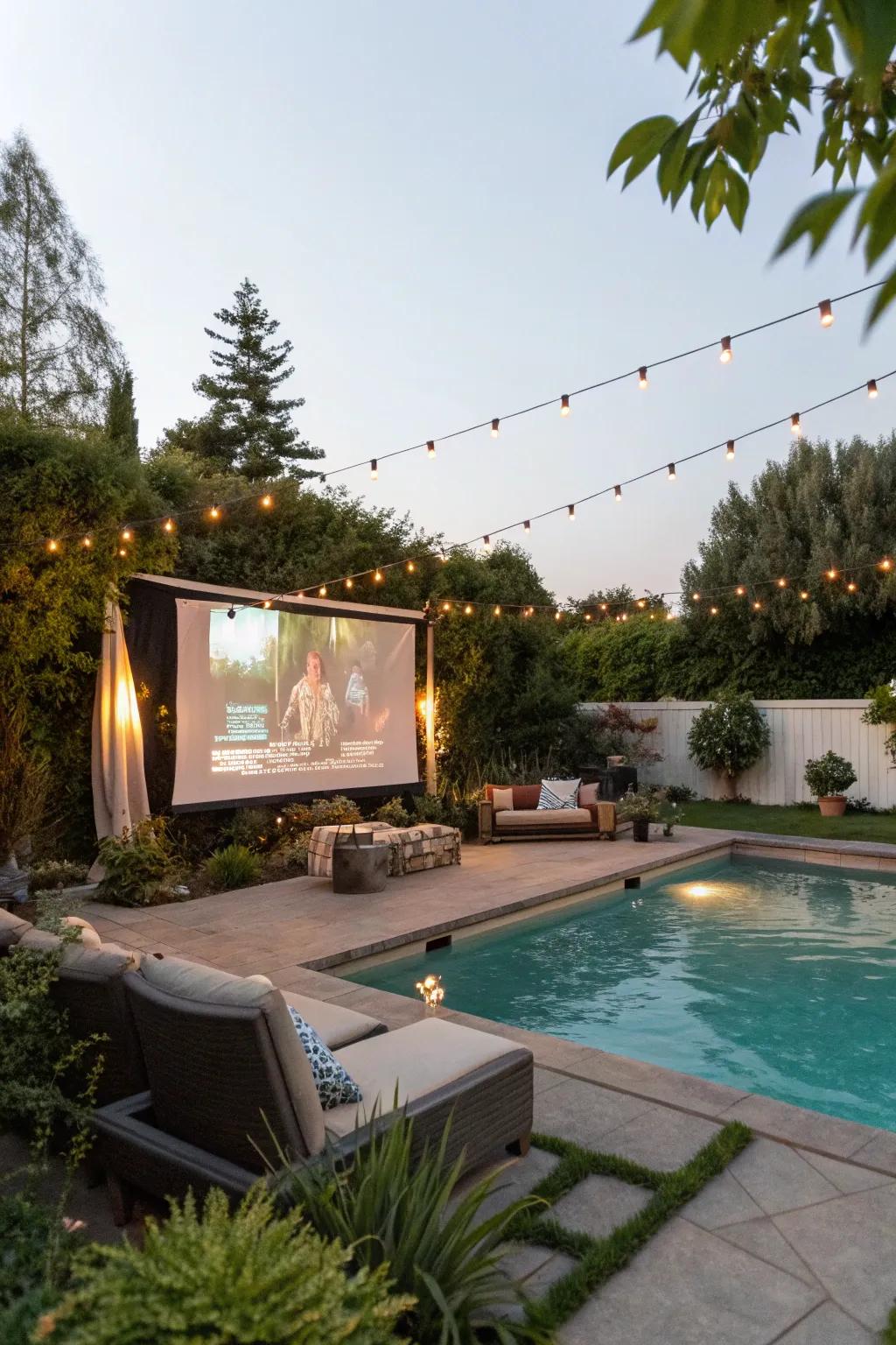 A pool theater turns your backyard into an outdoor cinema.