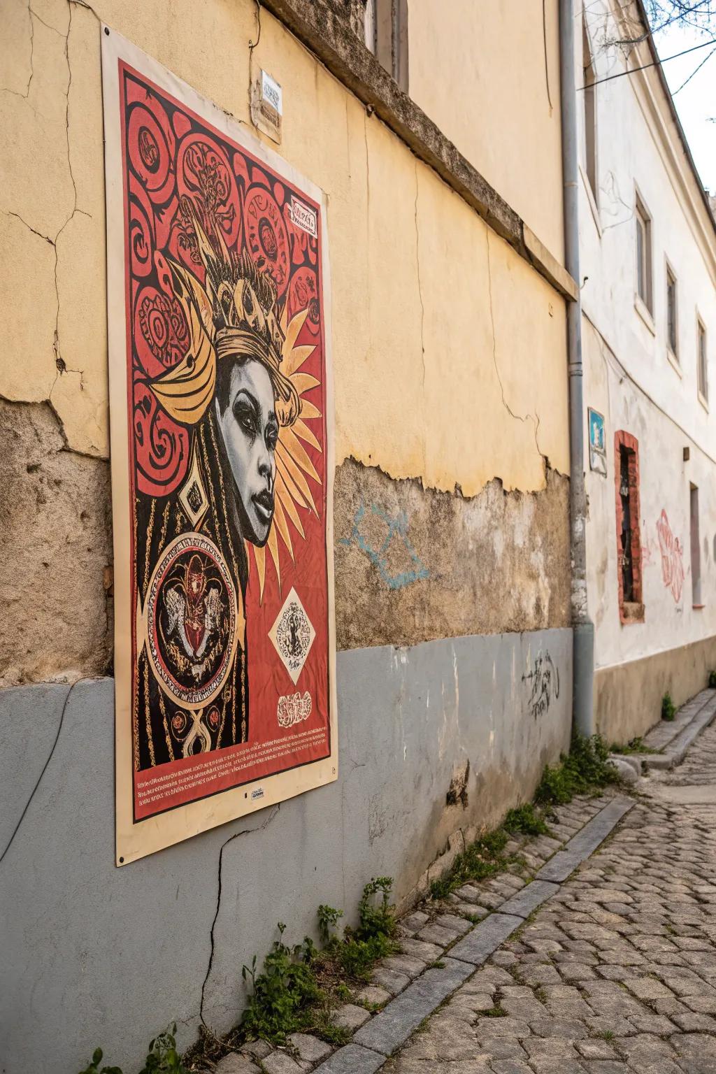 Handmade posters add personal touch.