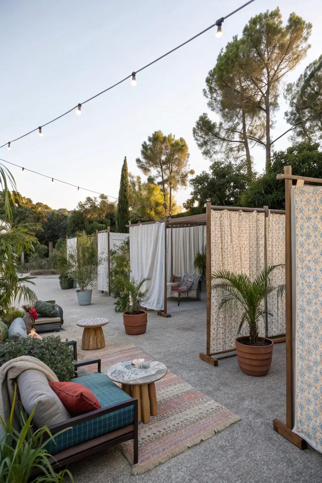 Textile screens offer straightforward and effective privacy solutions.