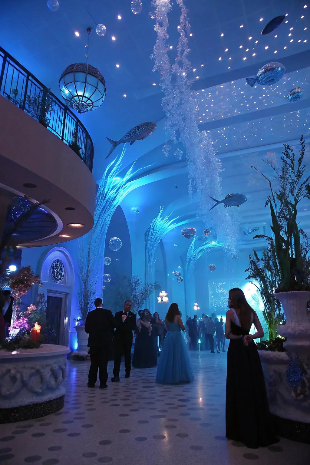 Transport guests under the sea with an underwater fantasy theme.