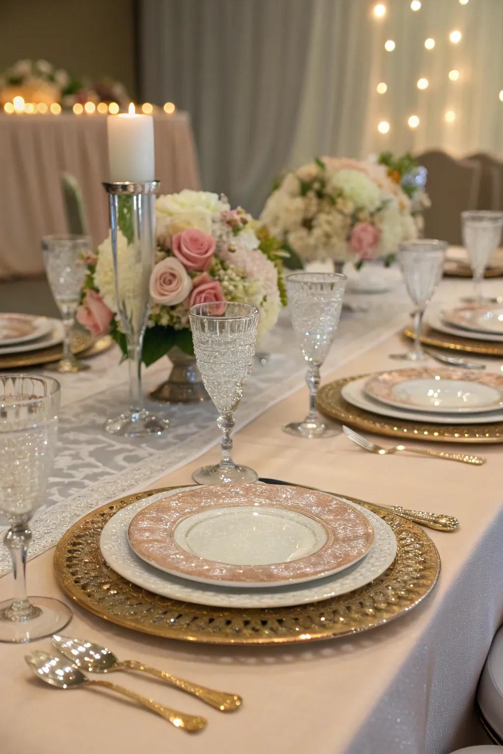 Harmonized dining sets bestow a consistent and immaculate impression.