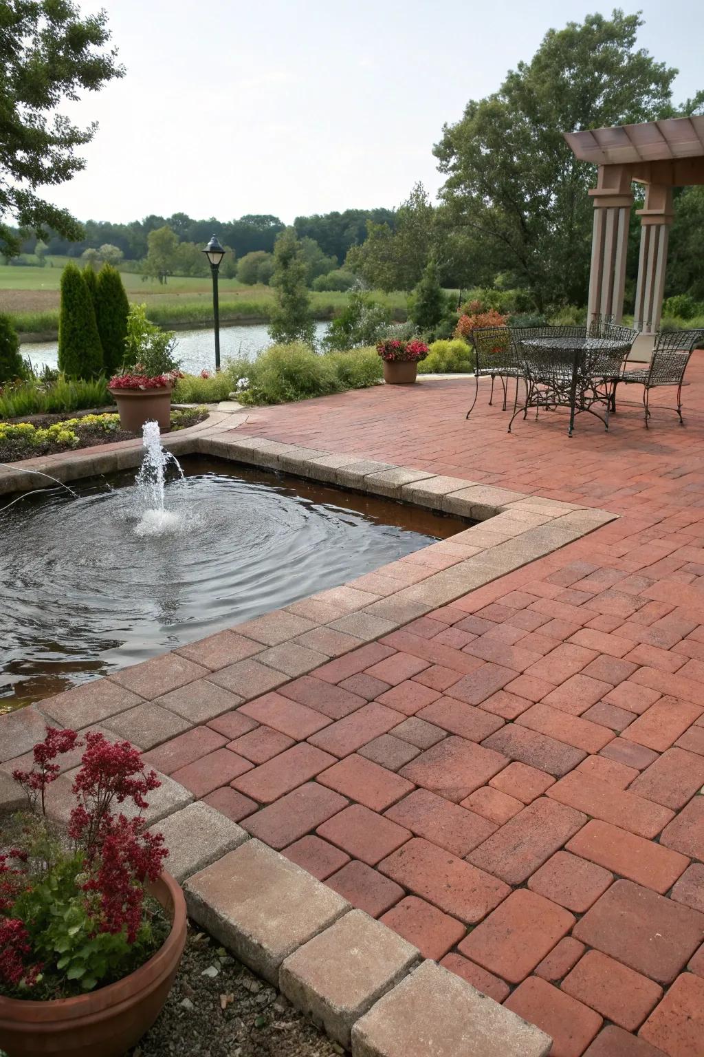 A water attribute appends tranquility and elegance.