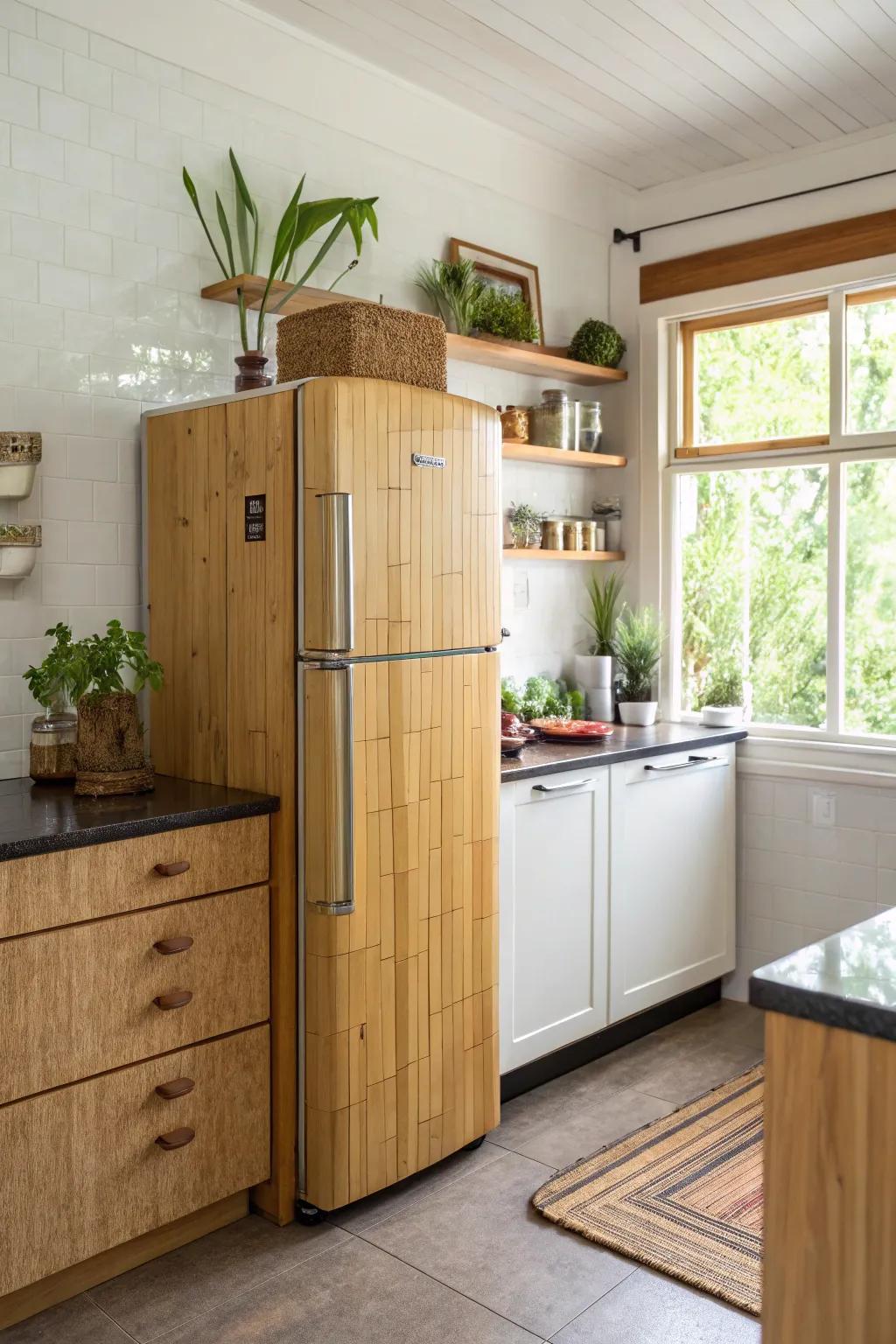 Ecological resources encircling the refrigerator furnish a stylish, conscientious selection.