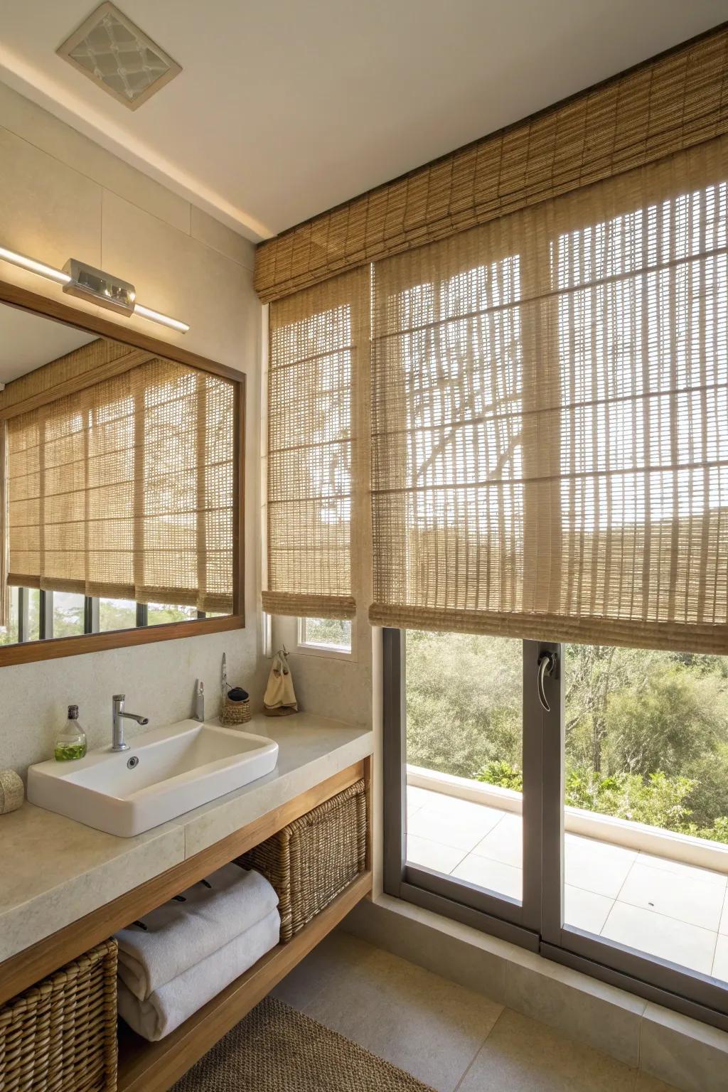 Translucent curtains offer privacy without sacrificing light.