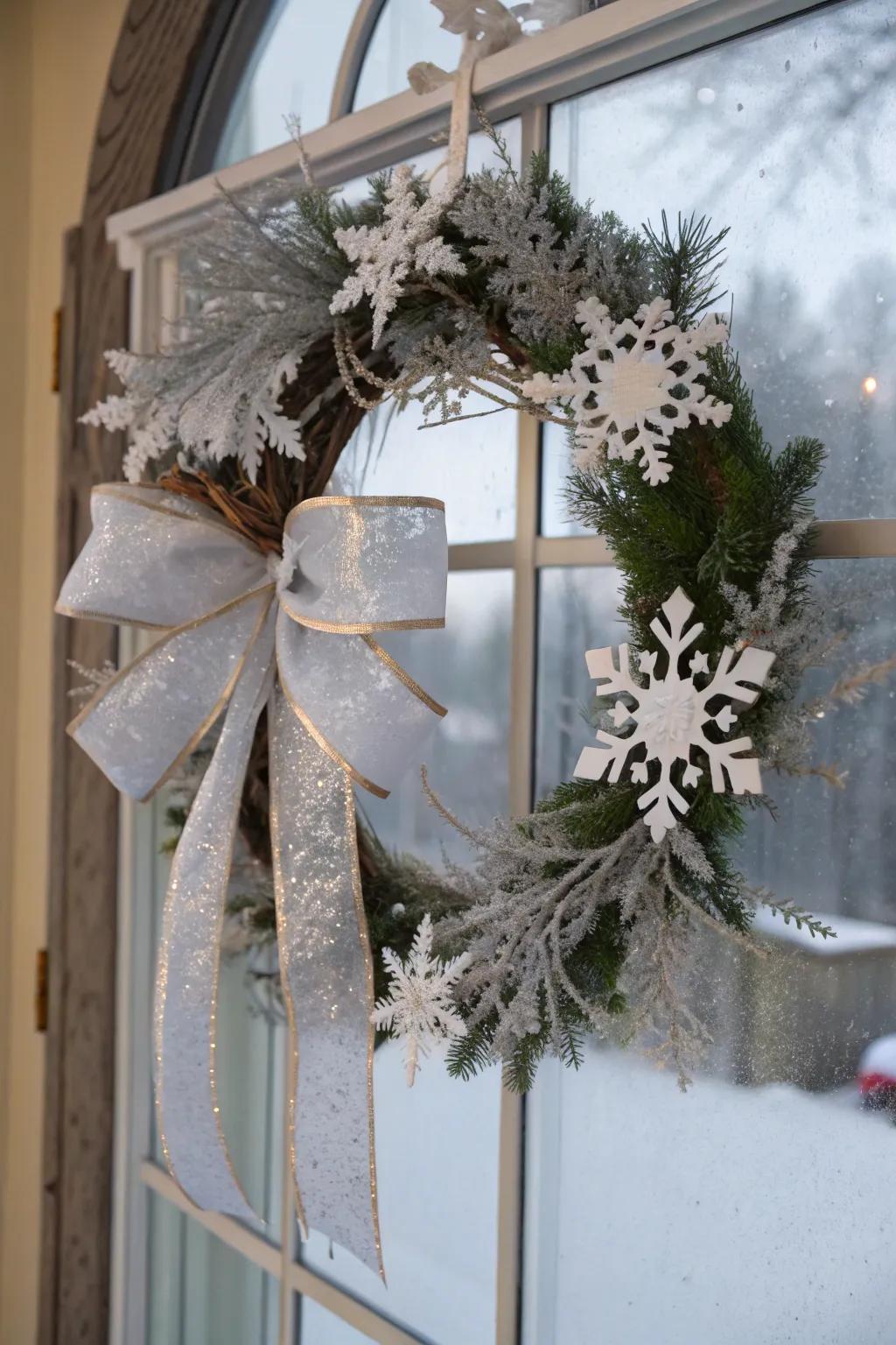Embrace the season with a frozen scene wreath.