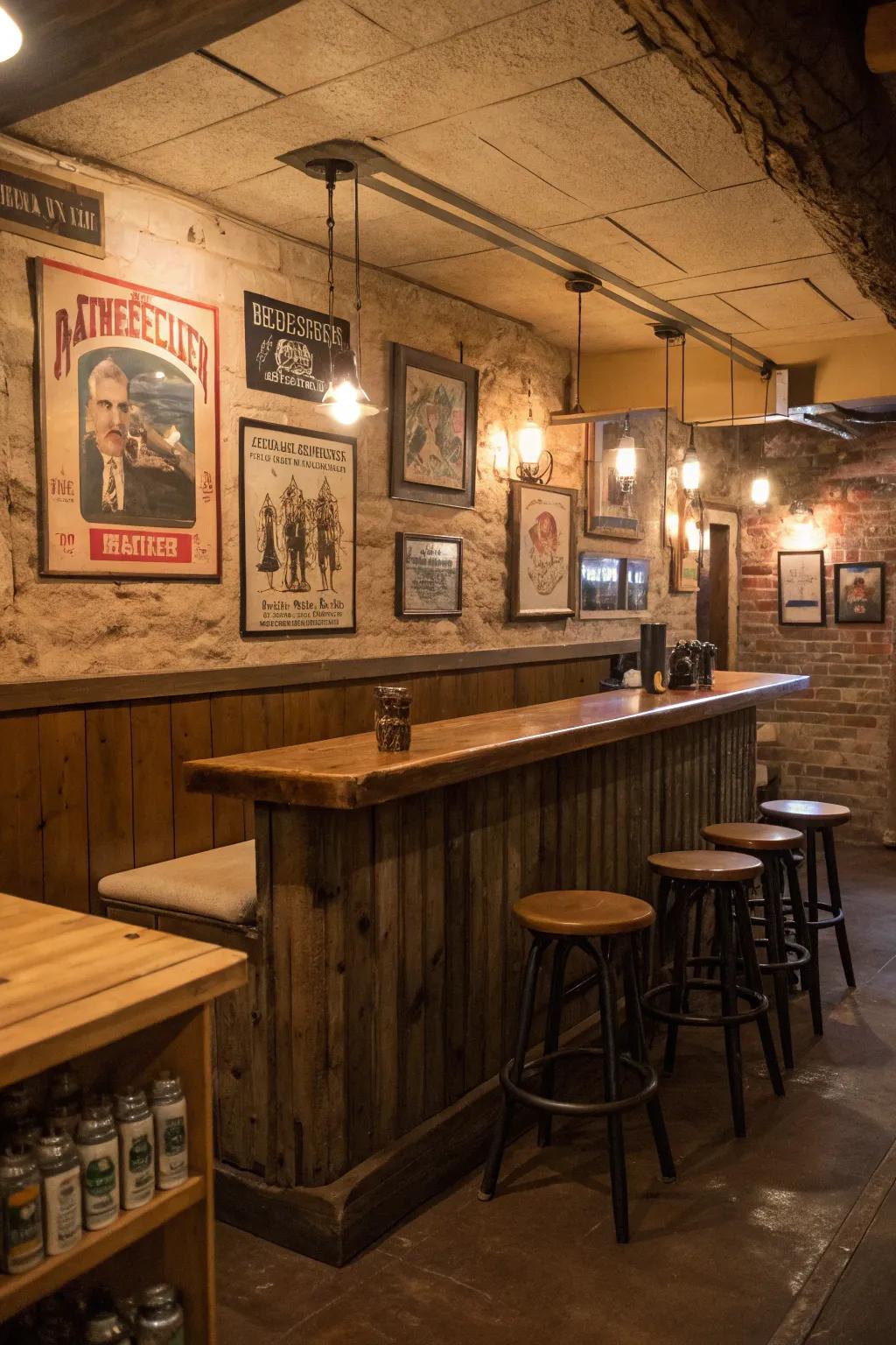 Country art pieces injecting persona and style into the bar.