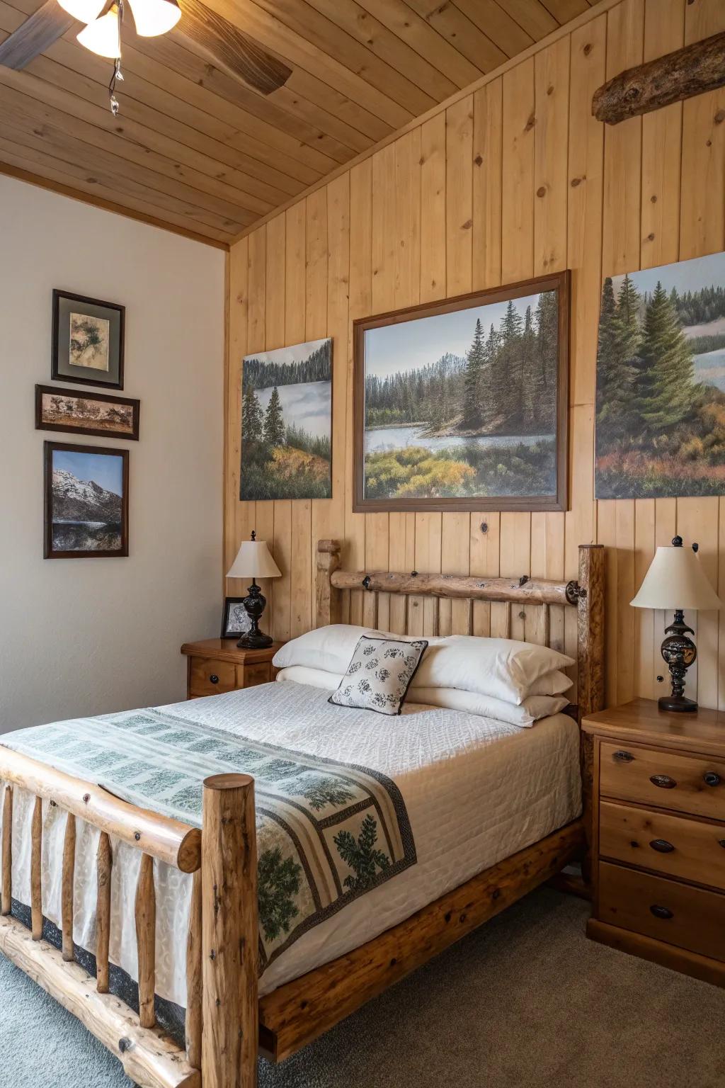 Timber wall decorations add a personal and countryside touch.