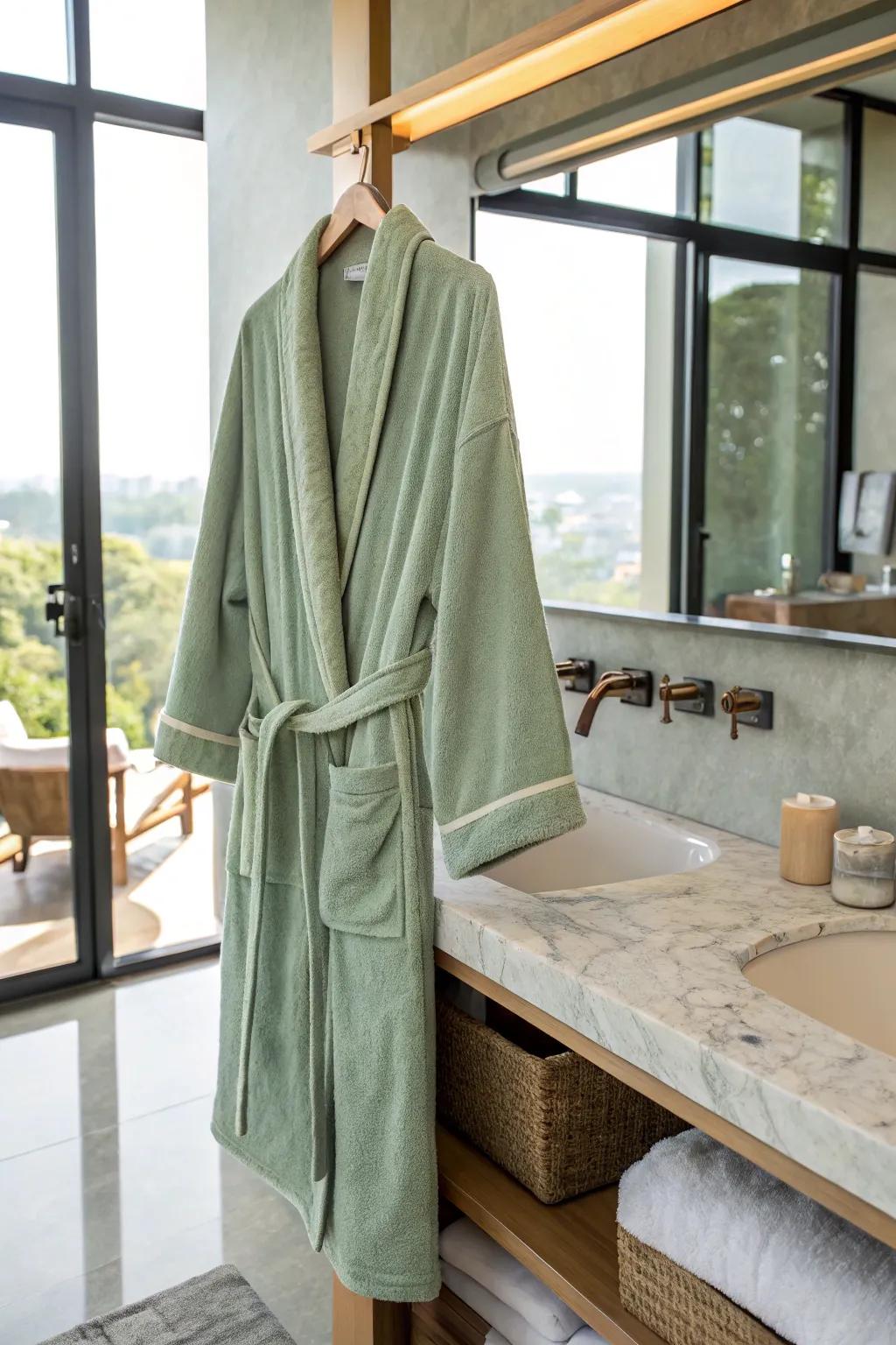 Sage green loungewear provides ideal comfort and elegance.