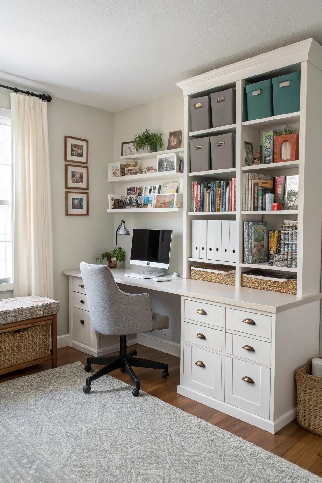 Fashion a productive domestic office within your living space.