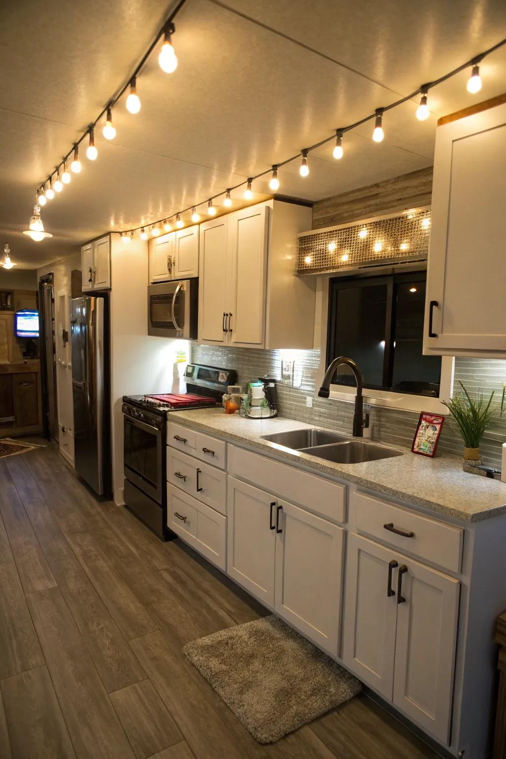 Enhancing function and mood with below-cabinet lighting.