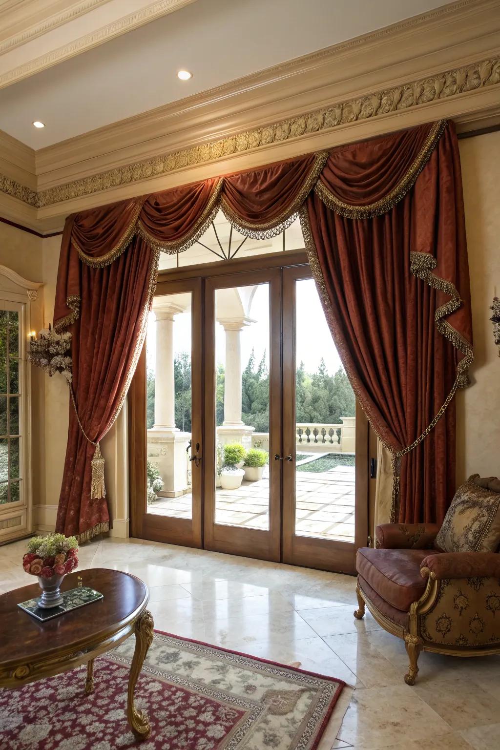 Plush drapes add a touch of luxury.