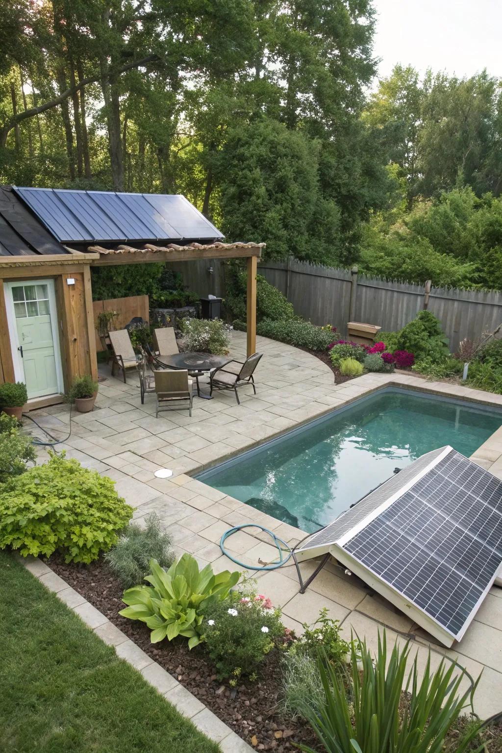 Eco-conscious elements for example photovoltaic panels and covers deepen sustainability.