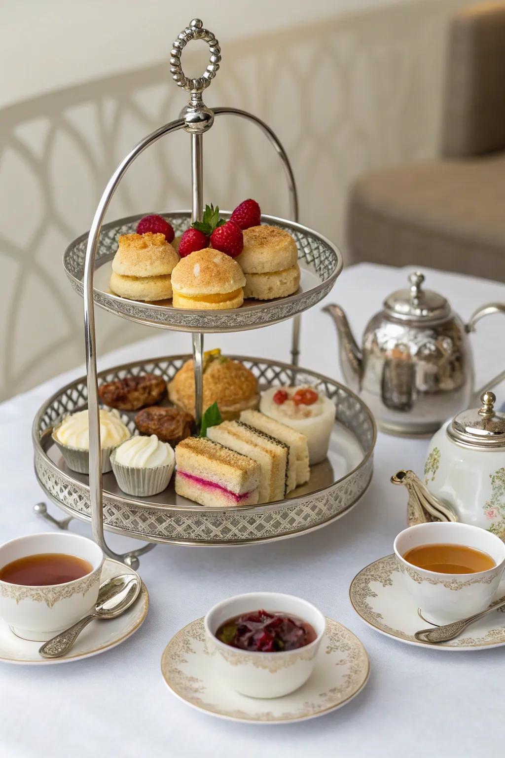 A delightful tea time tray for a sophisticated break.