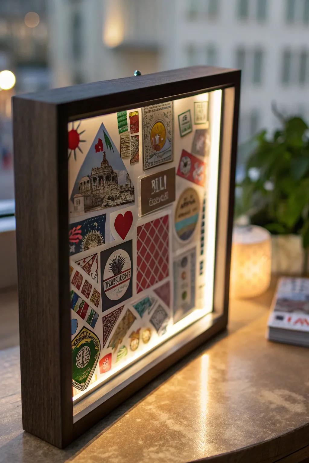 Create depth in your display using a shadow box.