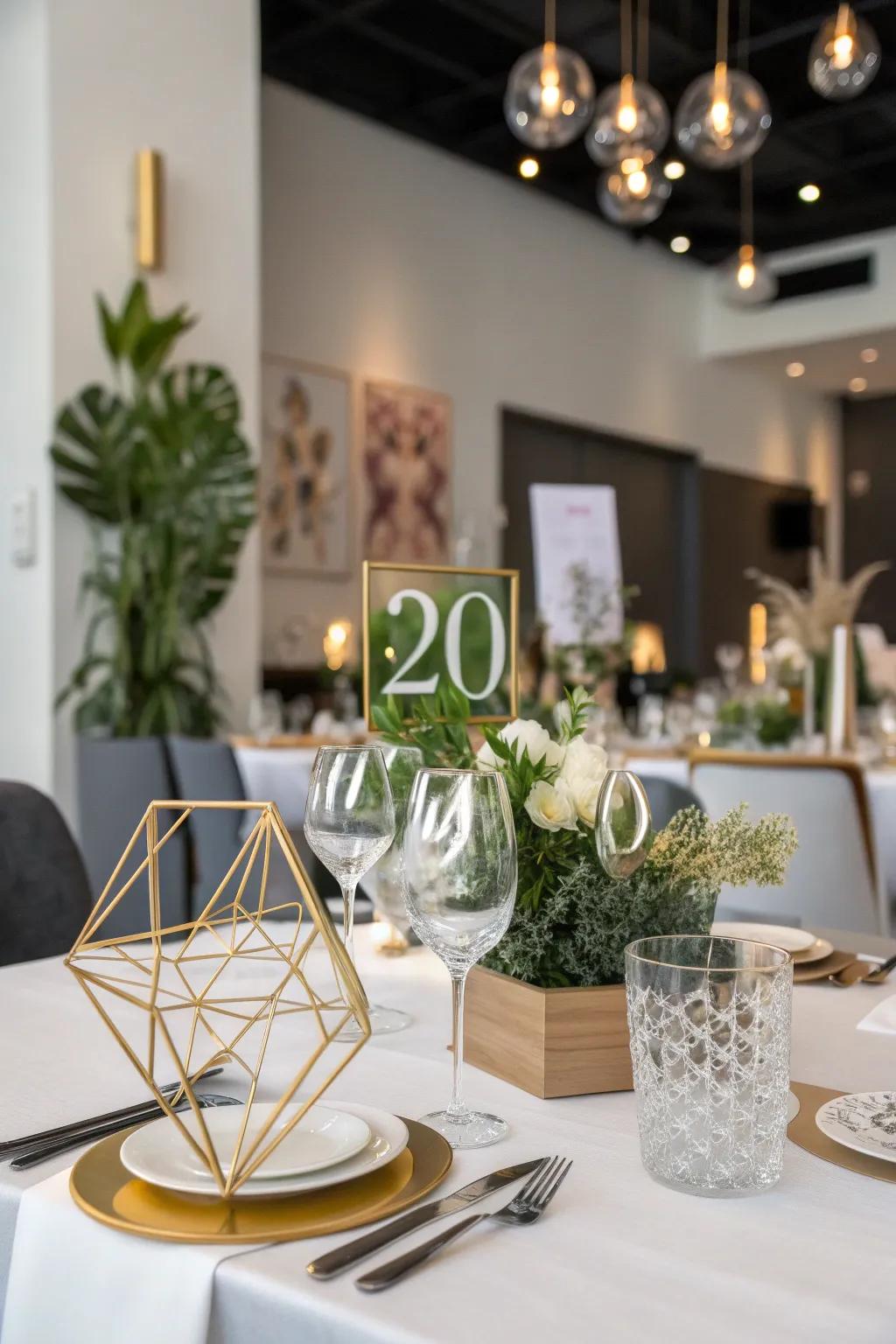 Angular profiles add a modern and artistic flair to your tables.