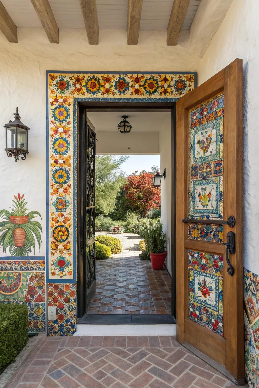 Add charm to your home’s entrance with Andalusian mosaics.