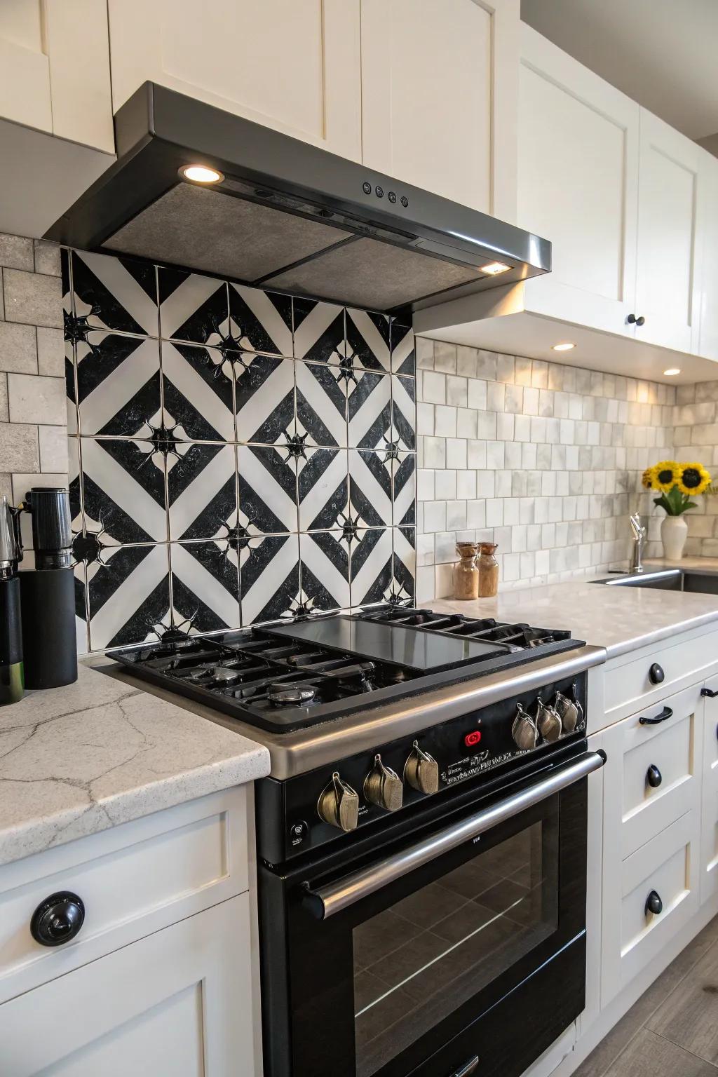 Single-tone tiles highlight with striking contrast.