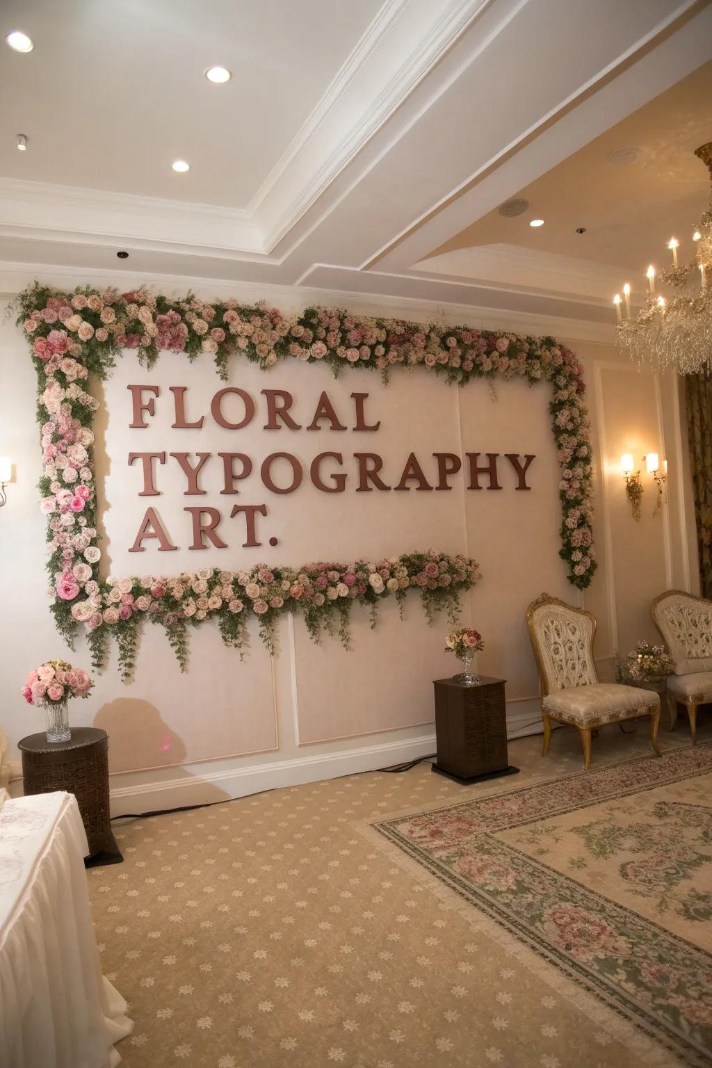 Botanical lettering adds nature’s beauty and sophistication.
