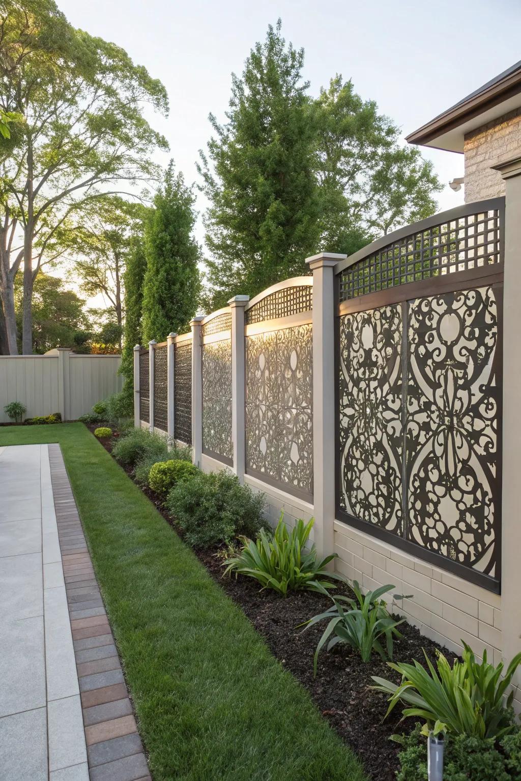 Decorative metal panels add a modern elegance.