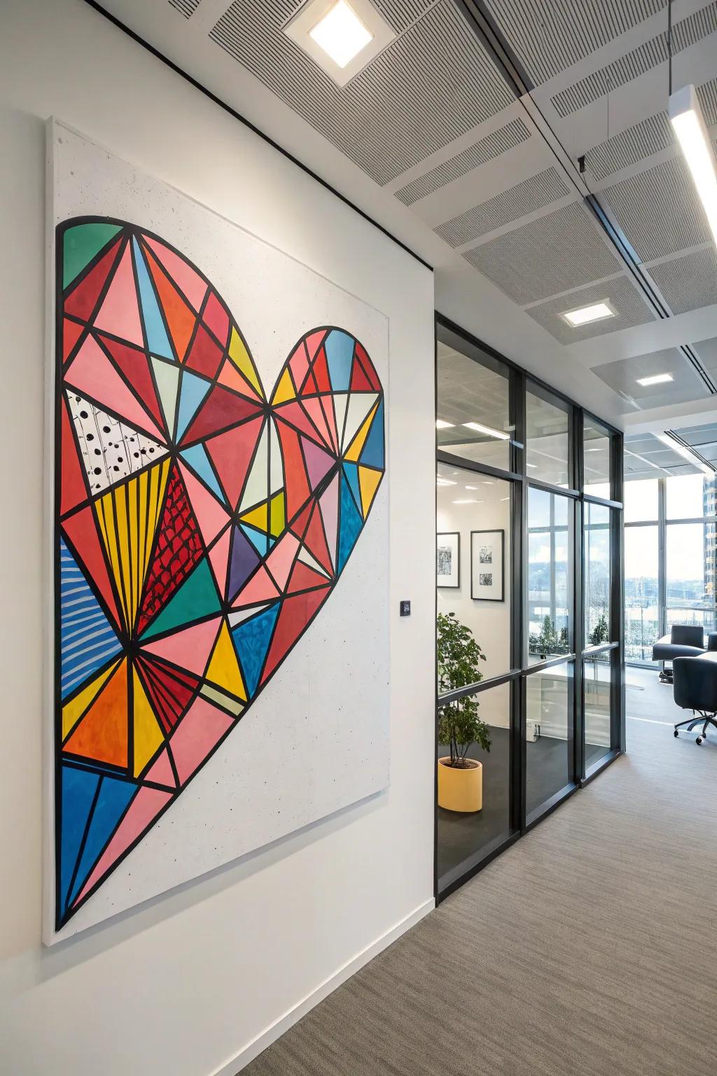Geometric heart designs provide a contemporary advantage.
