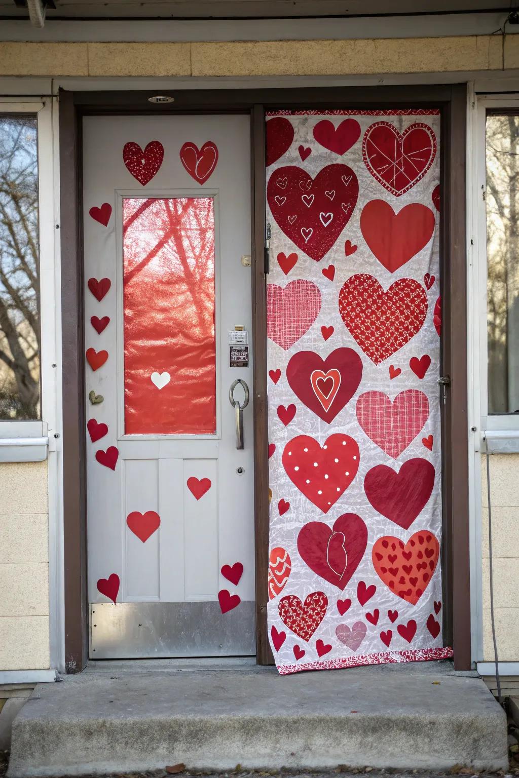 Your doorway is transformed into a love-themed masterpiece by a door covering.
