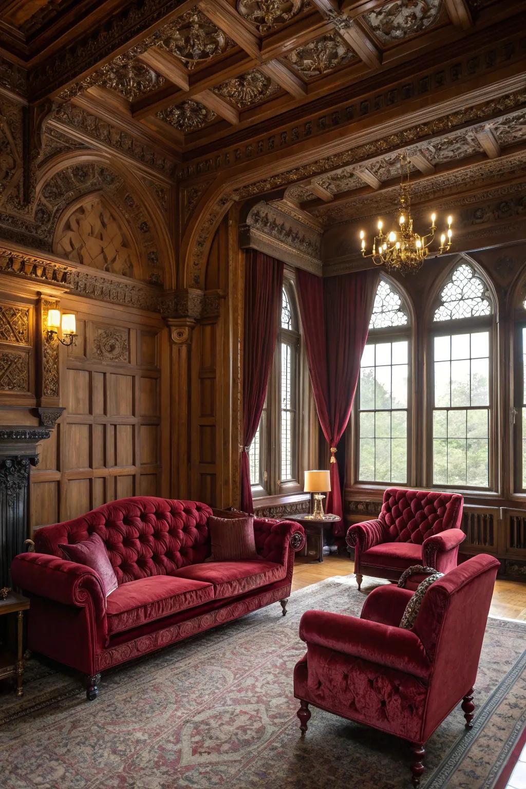Plush home furnishings inject drama and ease.