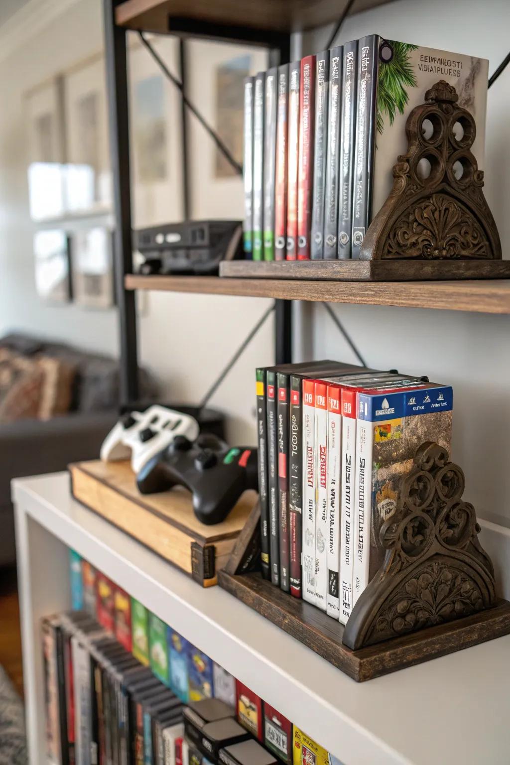 Ornamental tier supports contributing style and function to a video game tier.