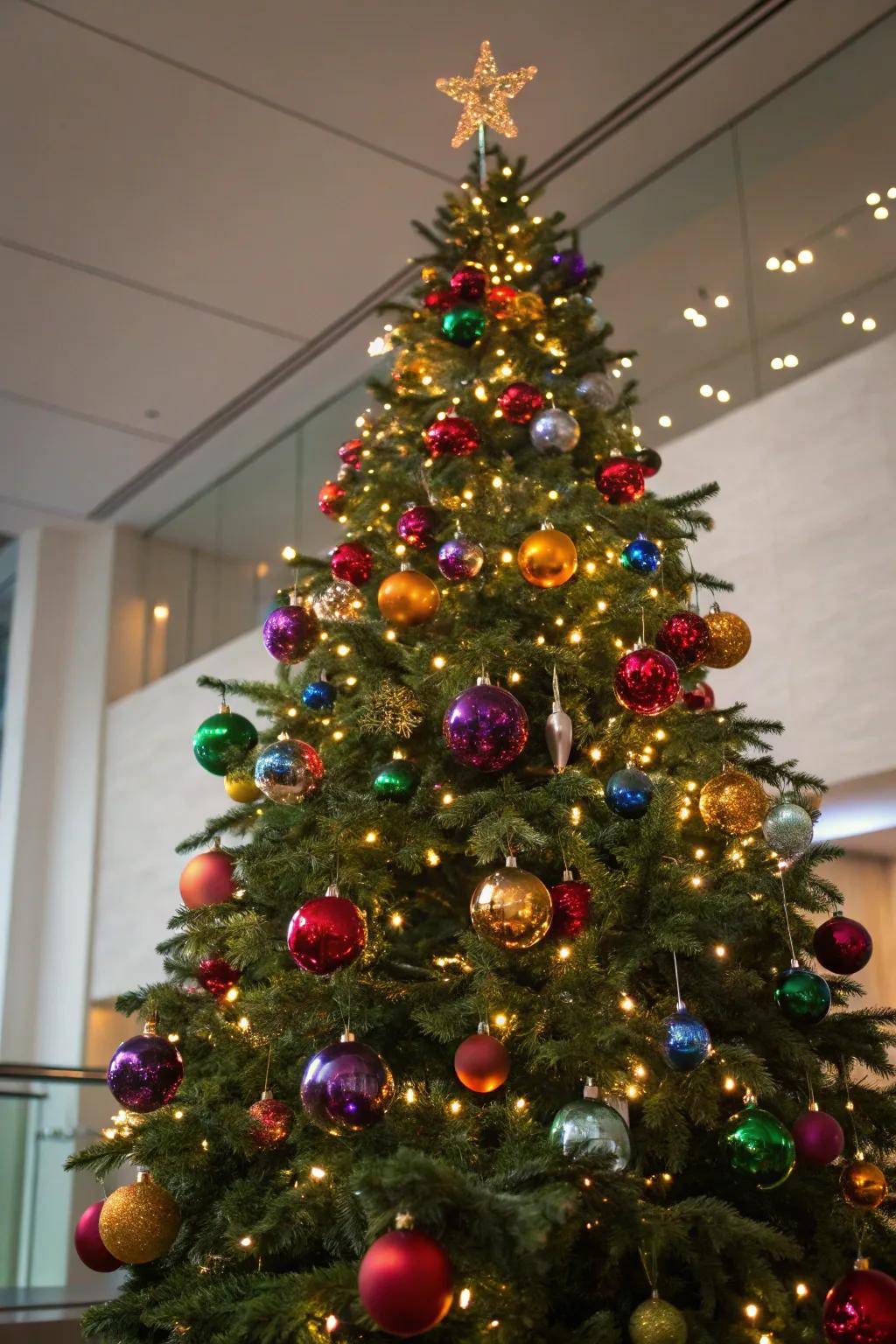 A maximalist display of heritage glass ornaments.