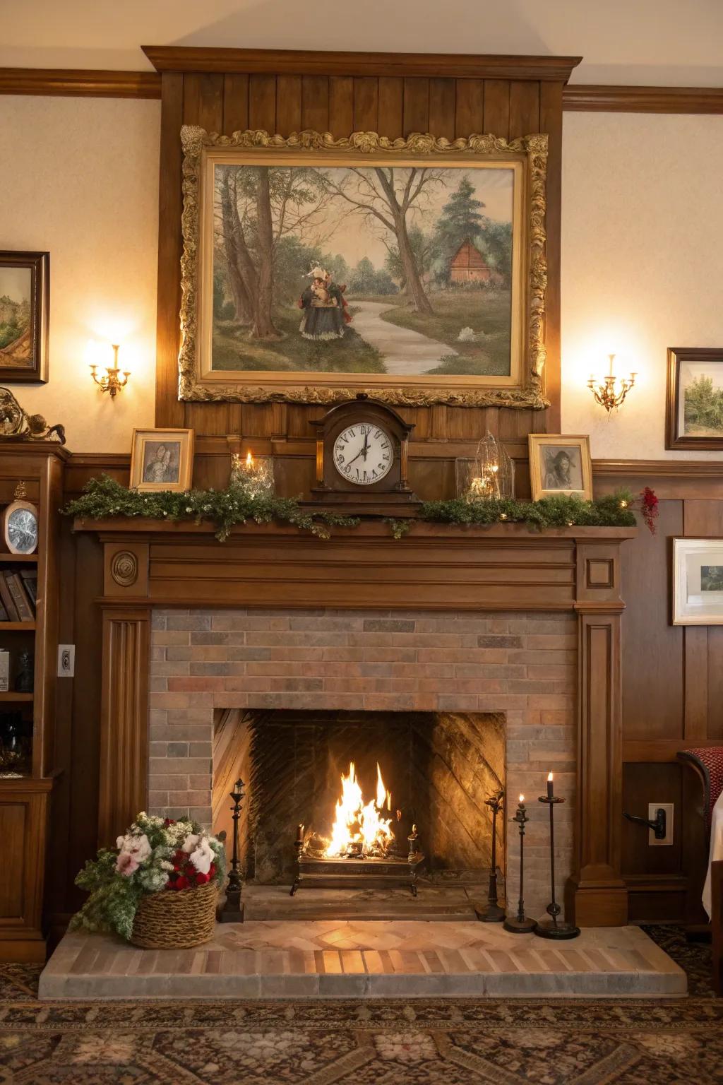 A stunning painting establishes a captivating focal point.