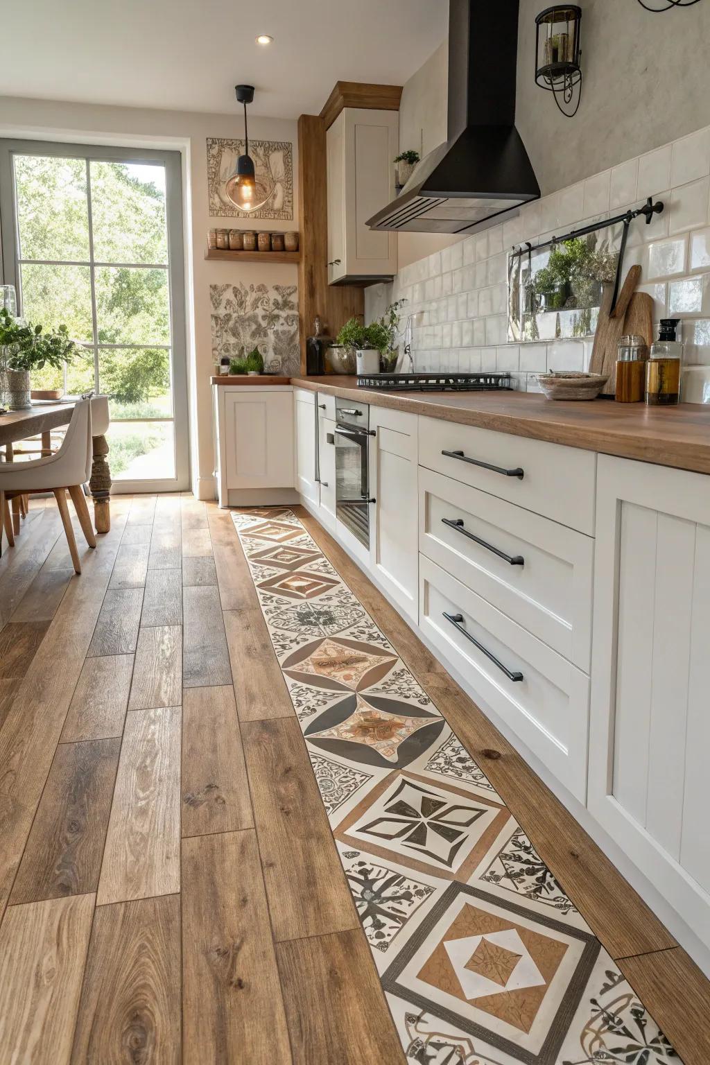 Using vinyl, combine natural textures with contemporary patterns.