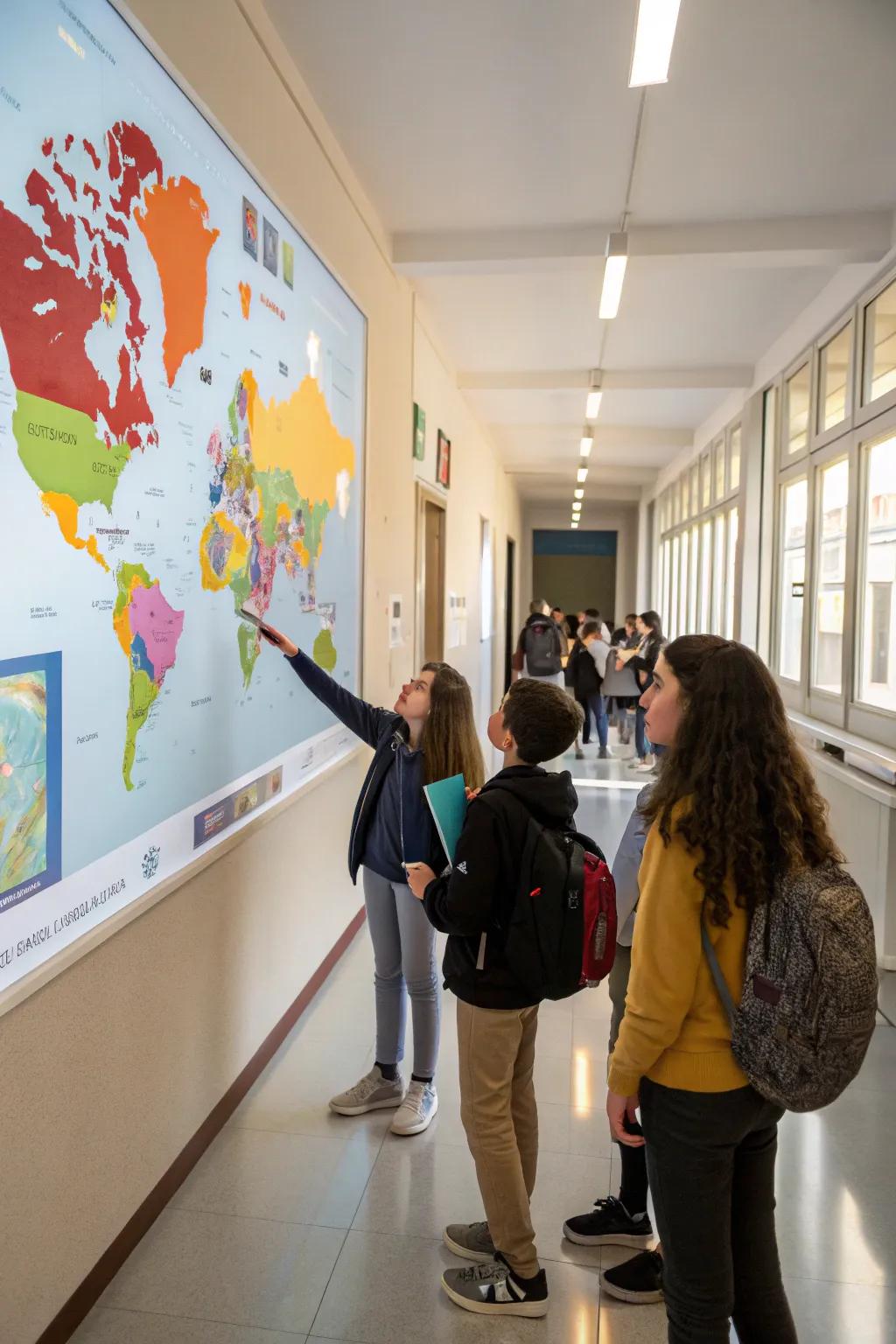 An engaging global layout that invites students to explore and learn about different cultures.