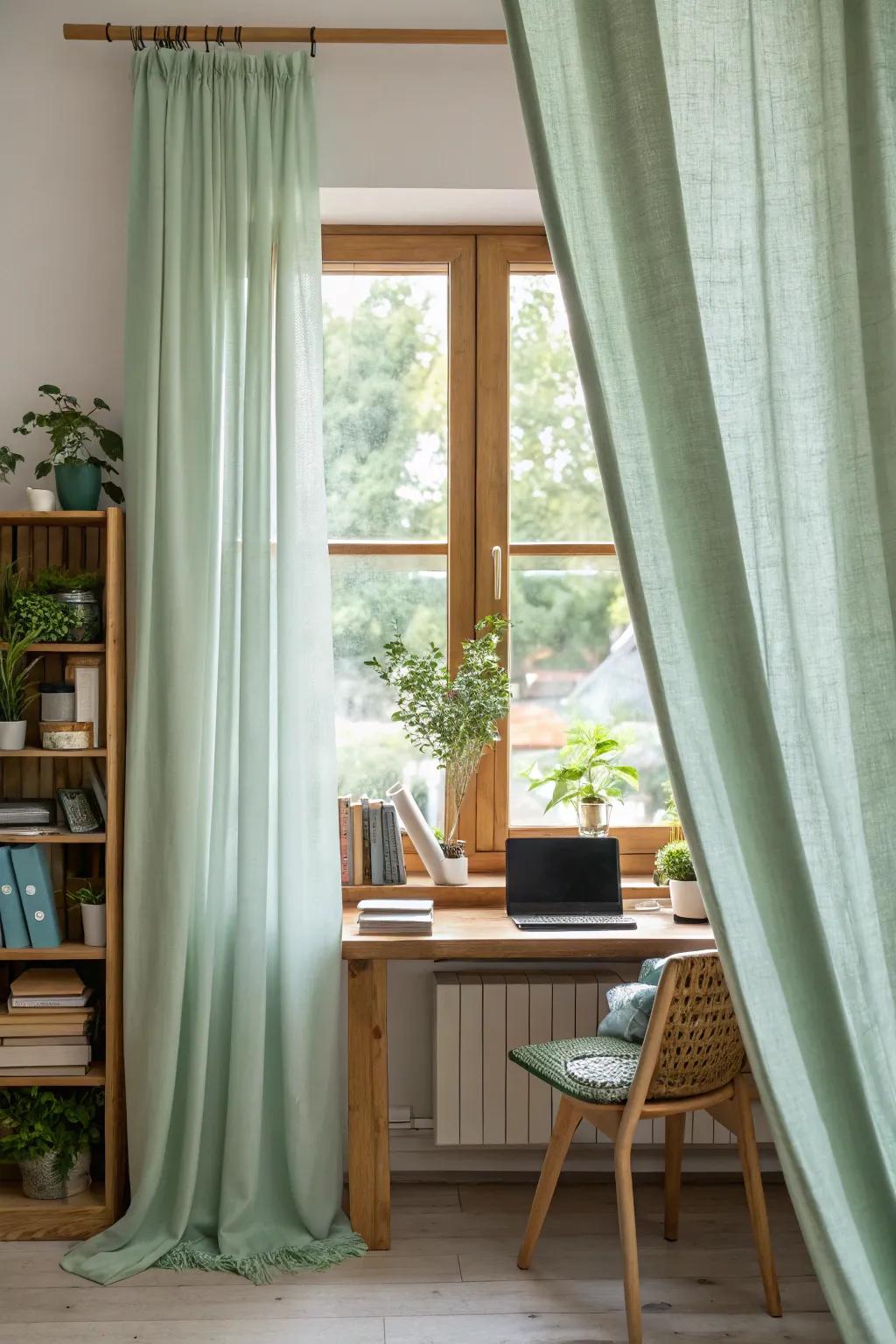 Eco-innovative curtains crafted from repurposed resources in this domestic study.