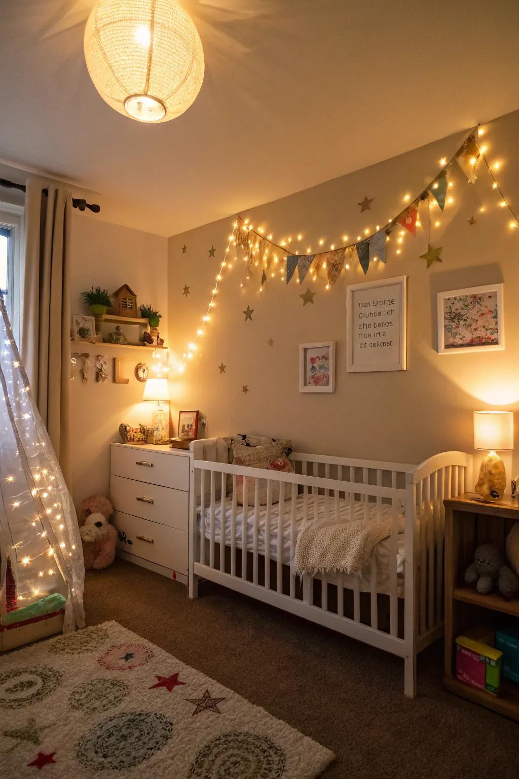 Soothing lights create a calming mood for relaxation.