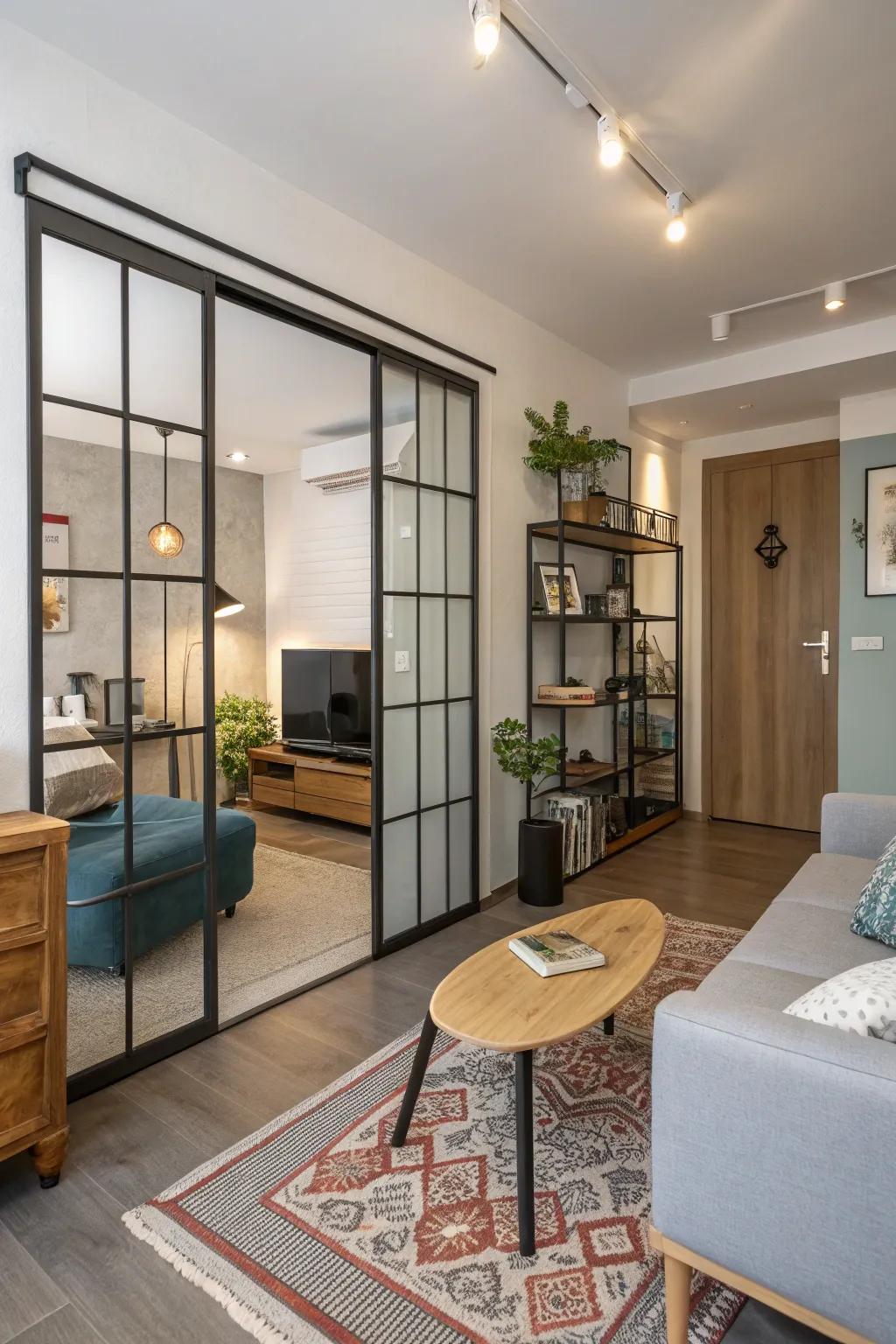 Sliding doors offer privacy, space-saving, and a touch of modern flair.