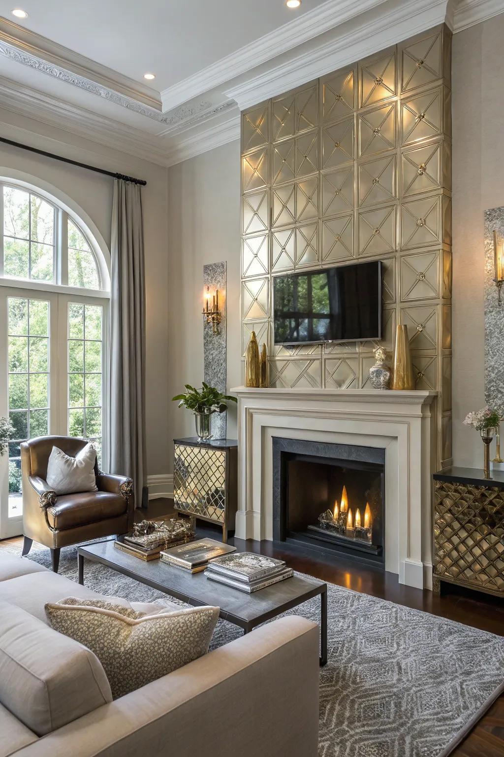 Metallic accents inject luxury and sparkle.