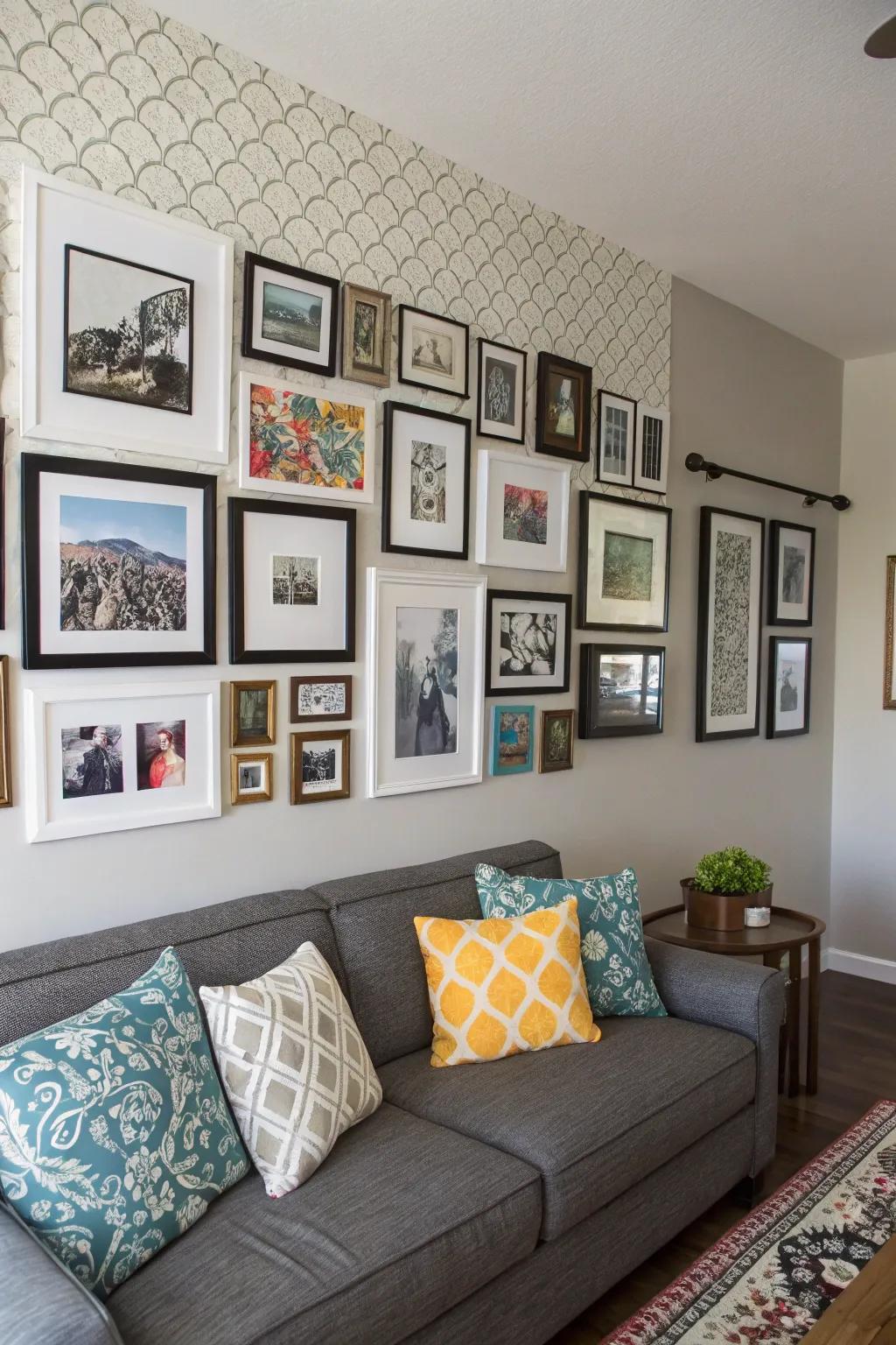 Personalize your area with a gallery of picture frames.