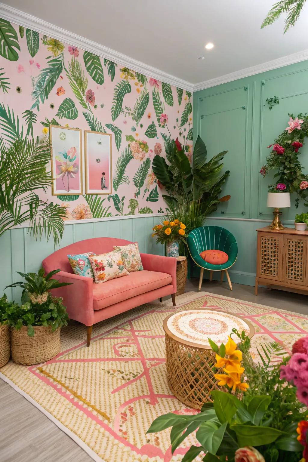 A tropical vacation conveys paradise to your dwelling.