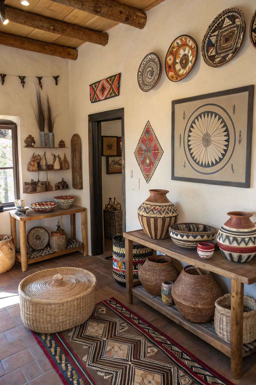 Native American design enriches the cultural feel of an Arizona room.