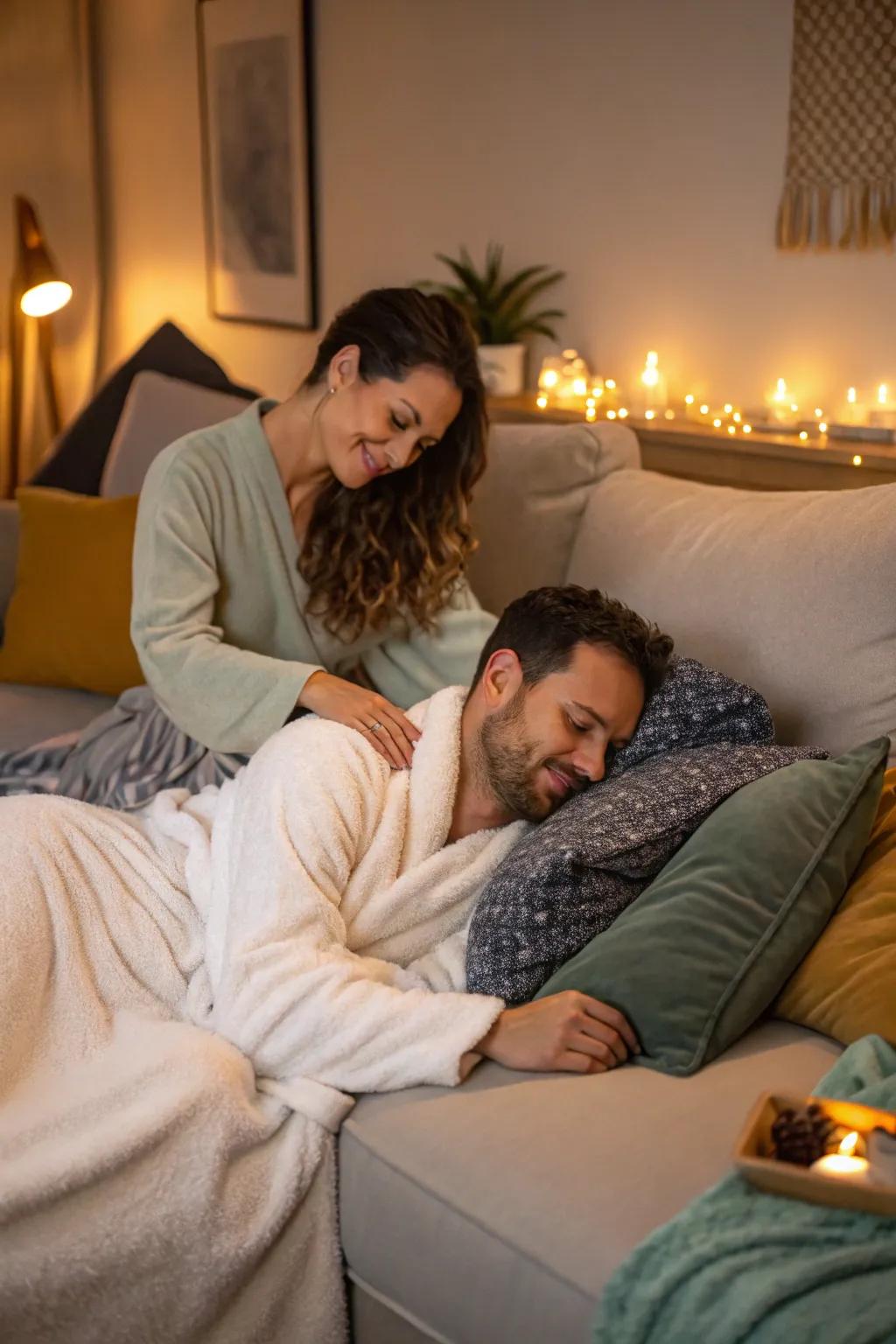 Make massage a consistent custom for deeper connection.