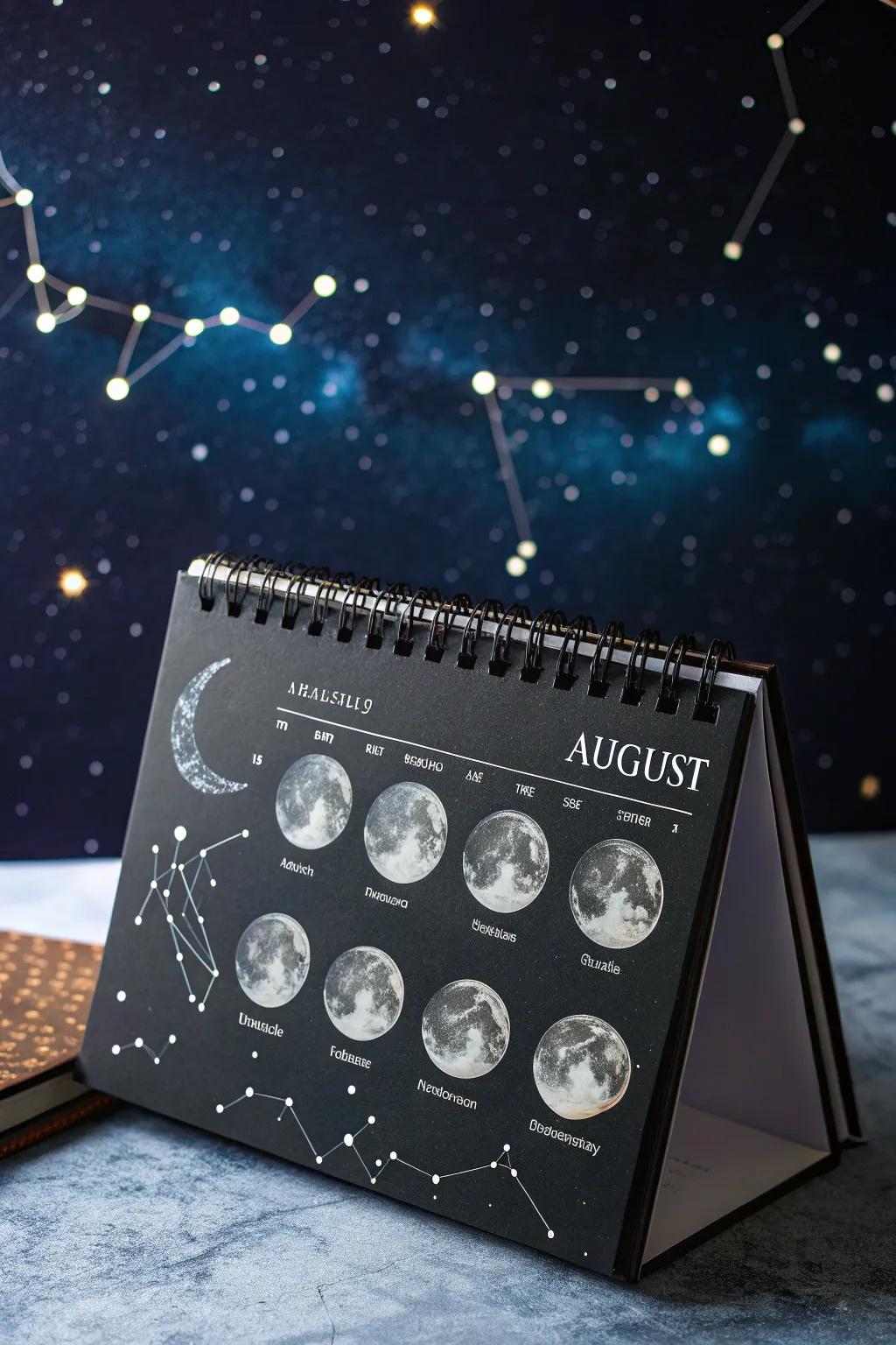 Create a magical vibe with a starry night calendar design.