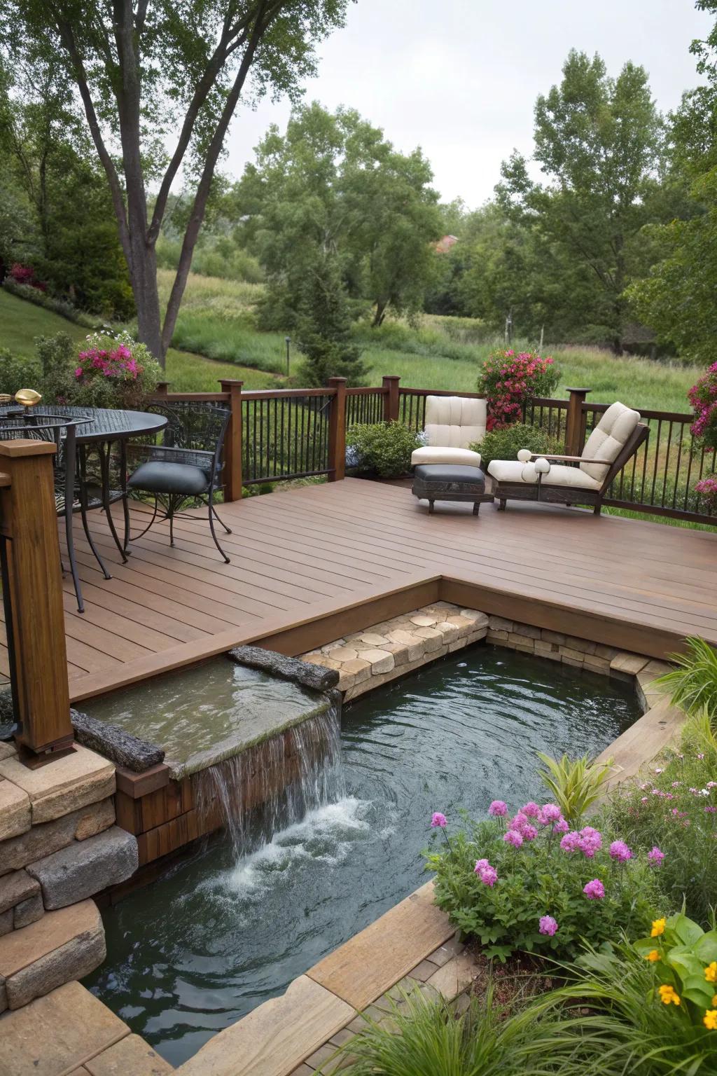 Aquatic elements enhance your deck with peace and a hint of the natural world.