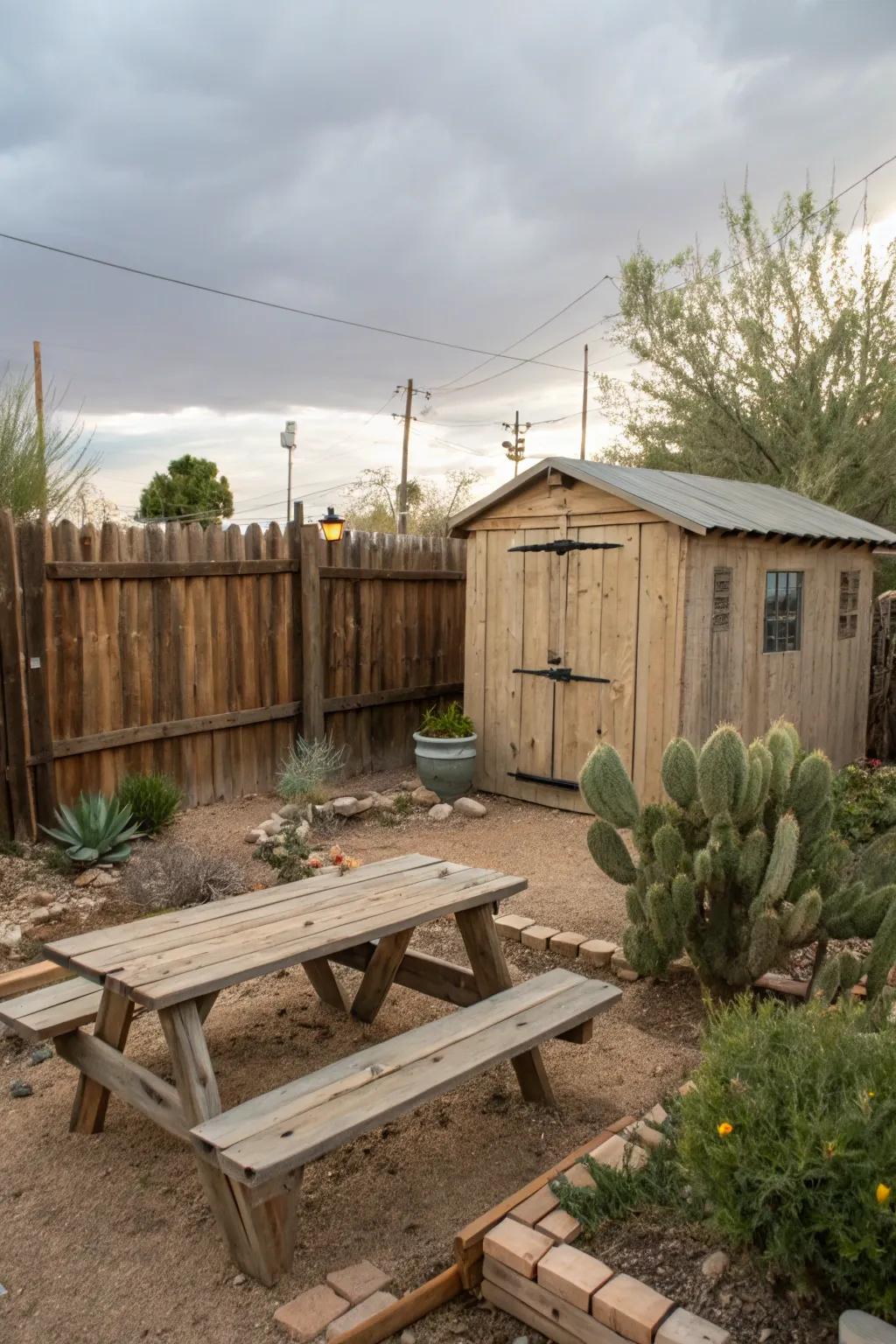 Add country-style charm with eco-friendly reused timber elements.